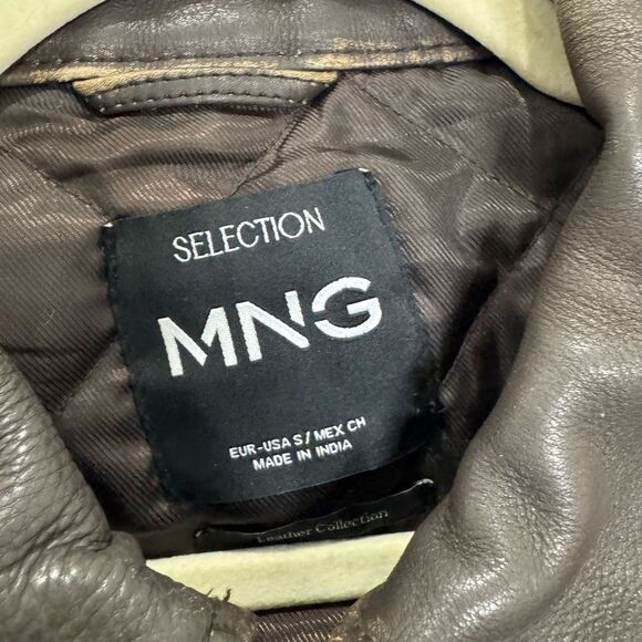 NEW Mango Oversized Worn-Effect Leather Jacket - Picture 14 of 17